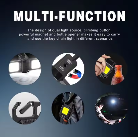 Dual Folding Mini USB Charged Flashlight