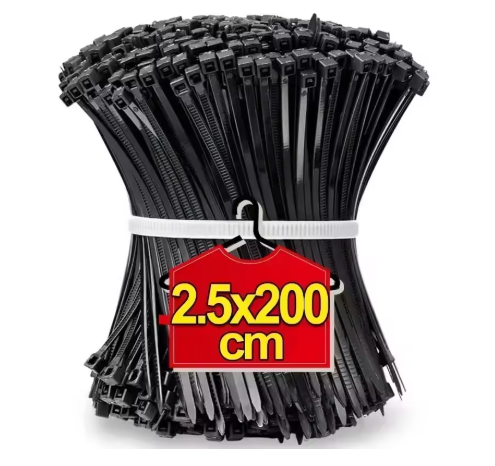 Nylon Cable Ties 2.5mm x 200mm (100 Pieces)